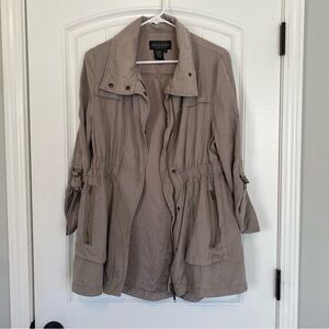 Live a Little Women’s Tan Zip up + Snap Jacket Size Medium